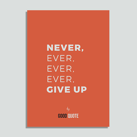 Never, ever, ever, ever, give up - Poster